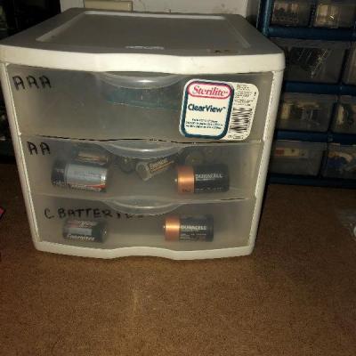 storage bins and contents