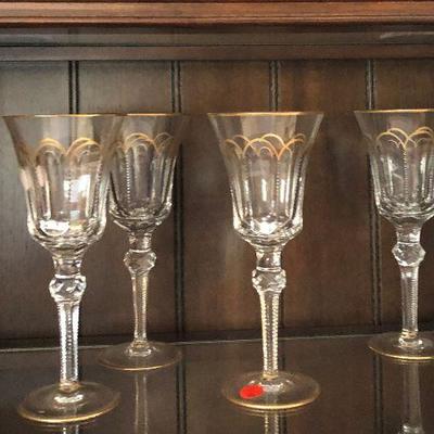 Wine glasses with gold accents