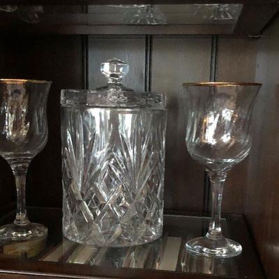 Biscuit jar and glasses