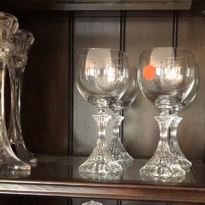 candlesticks and wine glasses