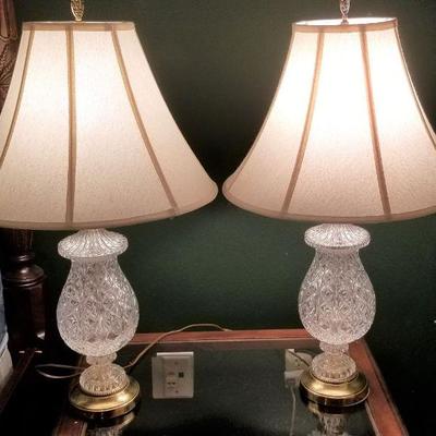 Lot #6 Nice Pair of Pressed Glass Table Lamps