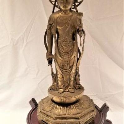 Lot #26  Large Vintage Brass Buddha on Stand