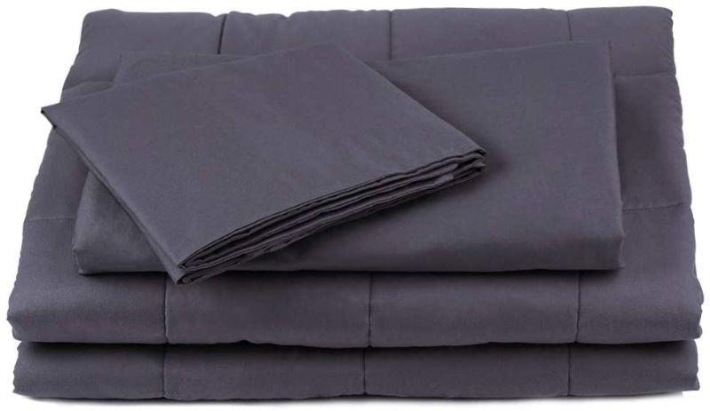 Cover for 48x72 Weighted Blanket w/ 2 Pillowcases, Dark Gray, $35