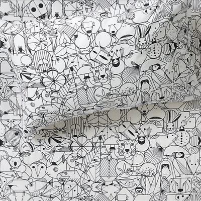 Toddler Sheet Set, pieces, White Charley Harper for Land