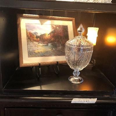 Picture, candle and vase