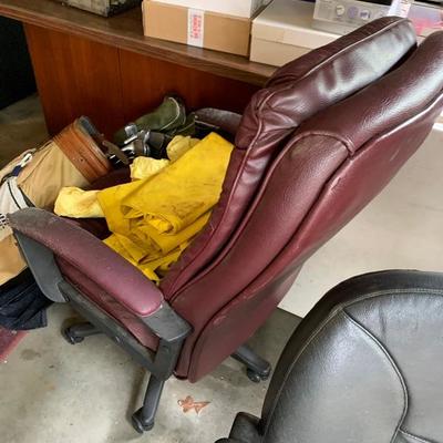 Red leather office chair 