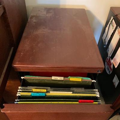 Two wooden 2 drawer filing cabinets 