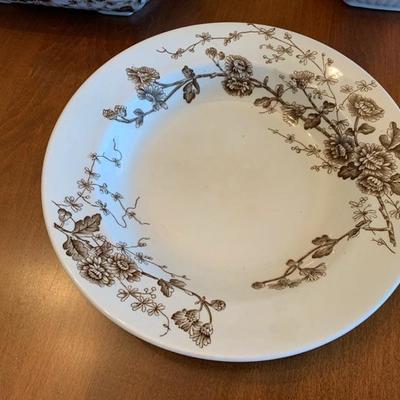 Brown & white antique dishes -Price Reduced!