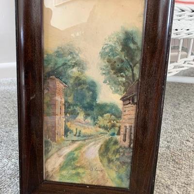 Antique watercolor painting
