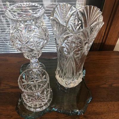 3 Piece Crystal and Glass Lot