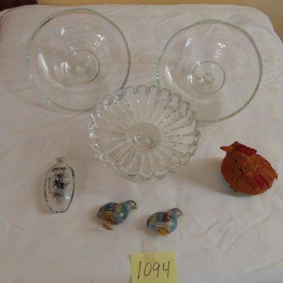 1093, 1094, 1095 Silverplate and dishes