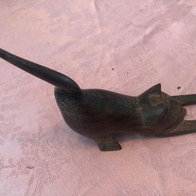 Carved Wooden Cat Small