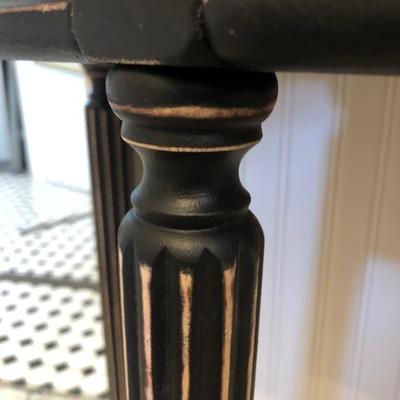 Black distressed 1/2 moon table 