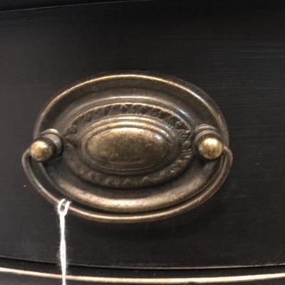 Black distressed 1/2 moon table 