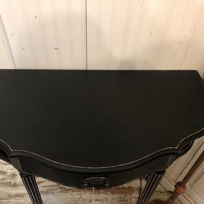 Black distressed 1/2 moon table 