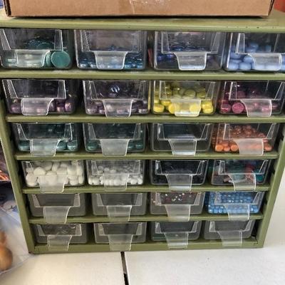 Lot of craft rocks and metal items 