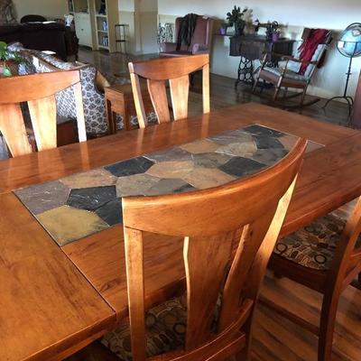Beautiful dining table with stone top 