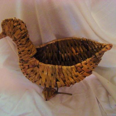 Straw Woven and Wire Duck
