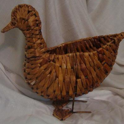 Straw Woven and Wire Duck