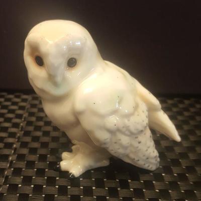 Porcelain White Owl Figurine 