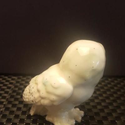 Porcelain White Owl Figurine 