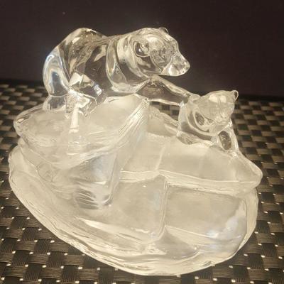 Cristal D' Arques Lead Crystal Polar Bear with Cup