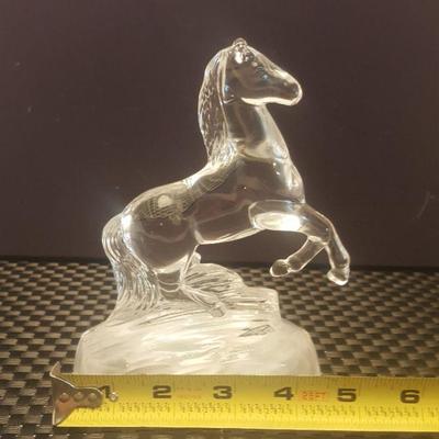 Cristol D' Arques Lead Crystal Rearing Horse Sculpture 