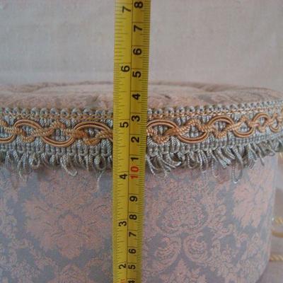 Pair (2) Decorative Padded Hat Storage Box 