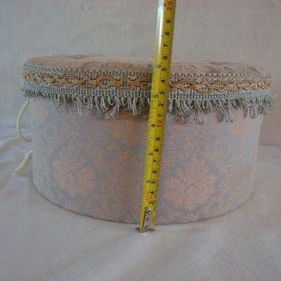 Pair (2) Decorative Padded Hat Storage Box 