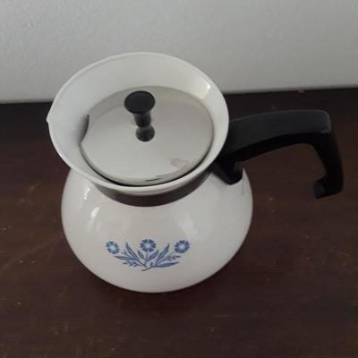 Corning Ware Blue Cornflower Stove Top Teapot Coffee Pot 