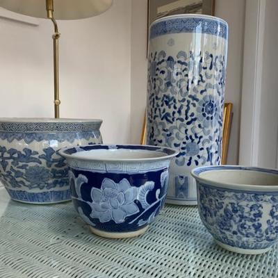 4 pieces blue & white porcelain