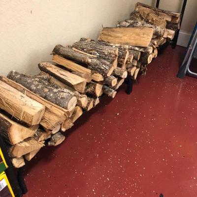 Wood, Duraflame wood and wood holder