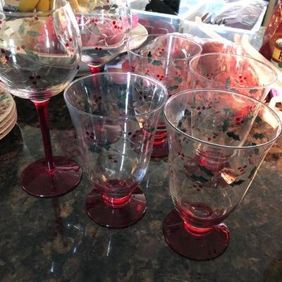 Christmas stemware