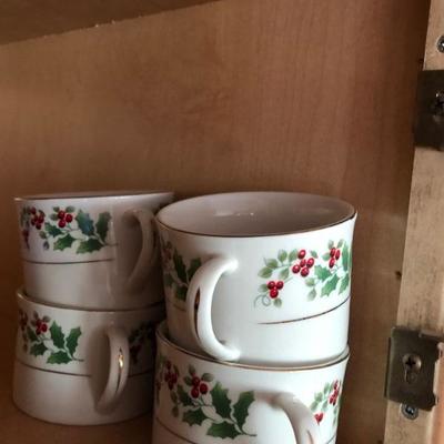 Christmas dishes and glasses