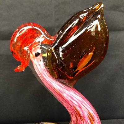 Blown Art Glass Pelican Paperweight