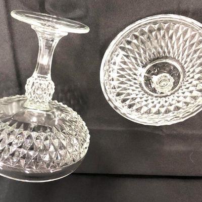 Clear Pressed Glass Lidded Candy Dish