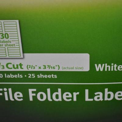 Avery File Folder Labels, 2 packages #8366 750 labels each - New