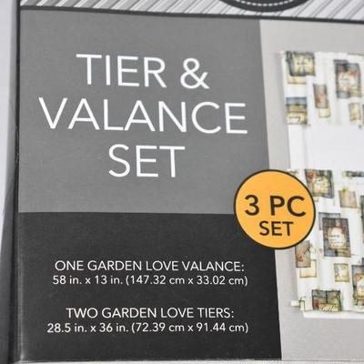 Tier & Valance Set, 3 pieces - New