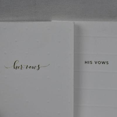 Stationery: Hers & His Vows Notebook & 22 Shimmer Thank You Card Envelopes - New