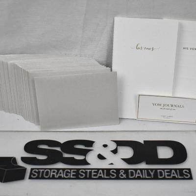 Stationery: Hers & His Vows Notebook & 22 Shimmer Thank You Card Envelopes - New