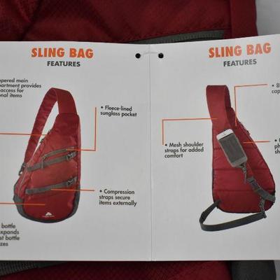 Ozark Trail 8L Sling Bag, Dark Red - New