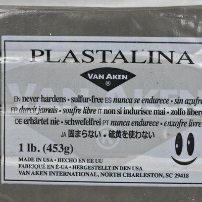 Plastilina 2 packages Molding Clay (1 pound each) Gray - New