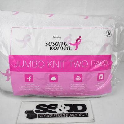 2 pack Pillows, Standard Size, supporting Susan G Komen - New