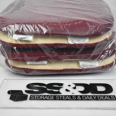 4 pc Maroon Dining Chair Seat Cushions 16