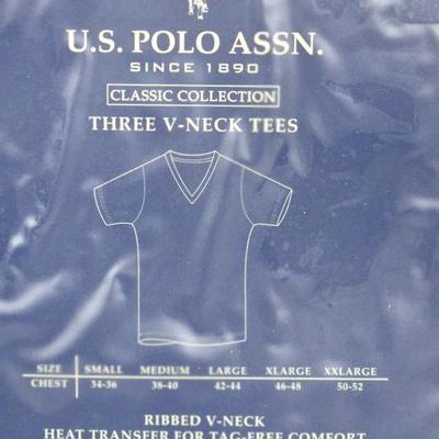 US Polo Assn Three V-Neck Tees, Men's Size Medium - New