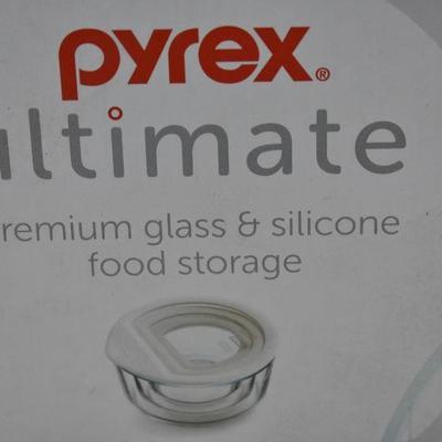 Pyrex Ultimate 6 pc Premium Glass & Silicone Food Storage Set - New