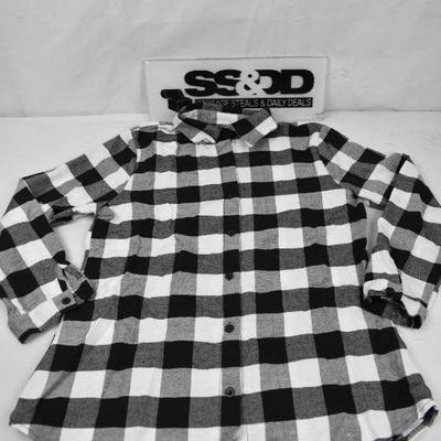 B&W Plaid Flannel Shirt, Marked XXL, Kids No tags - New