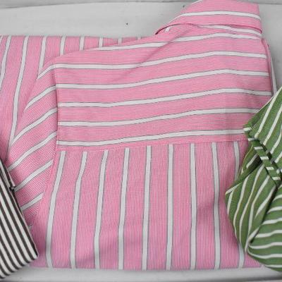 3 Foxcroft Women's Shirts Wrinkle Free Shaped Fit, Sizes 8, 10P, & 12. Stripes!