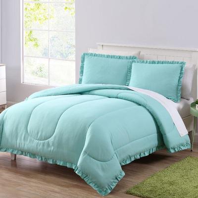 Full/Queen Comforter Set: Mainstays Ruffle Edge, Mint, $30 Retail - New