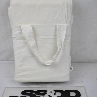 King Duvet Cover Set Linen, Sour Cream Color, Open Package $90 Retail - New